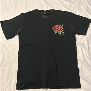 Empyre Black T-Shirt with Red Rose